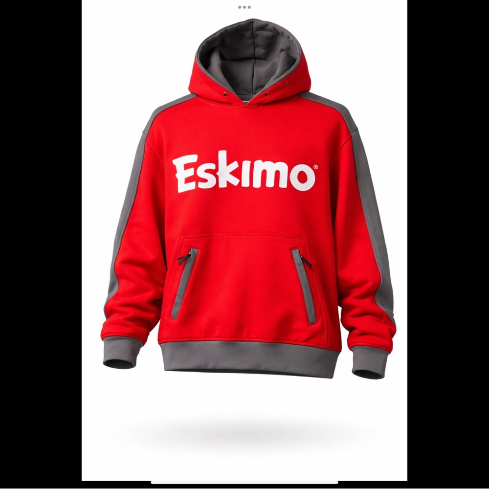 Eskimo Red Logo Colorblock Hoodie L Athleisure Streetwear